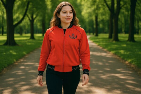 red horsehoe jacket