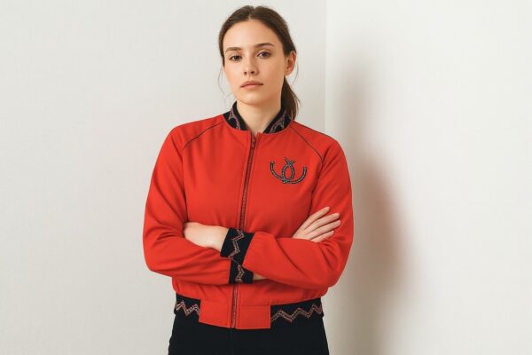 red horsehoe jacket