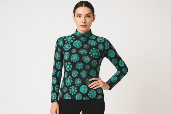 turquoise gemstone long sleeve top