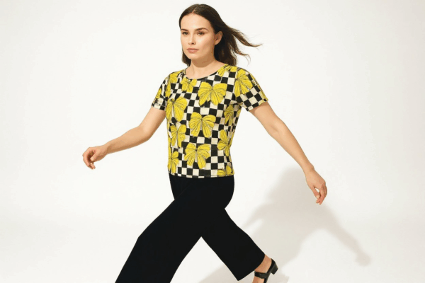 yellow bow softball tee