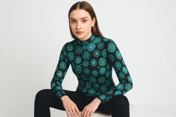 turquoise gemstone long sleeve top