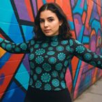 turquoise gemstone long sleeve top