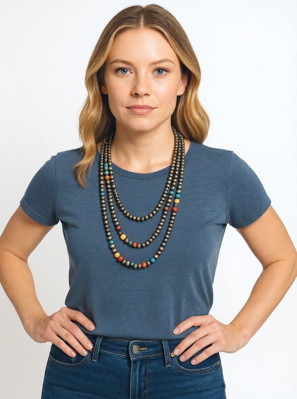 southwestern beaded multi layer necklace