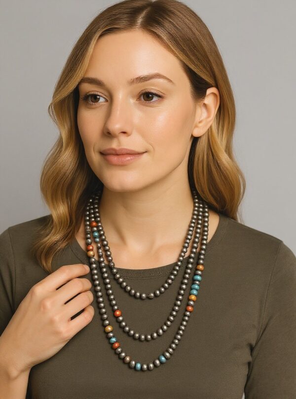southwestern beaded multi layer necklace
