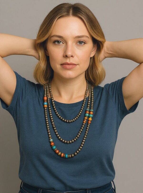 southwestern beaded multi layer necklace