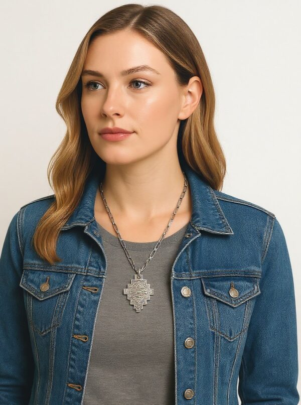 southwestern geometric pendant necklace