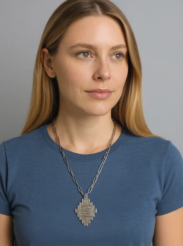 southwestern geometric pendant necklace