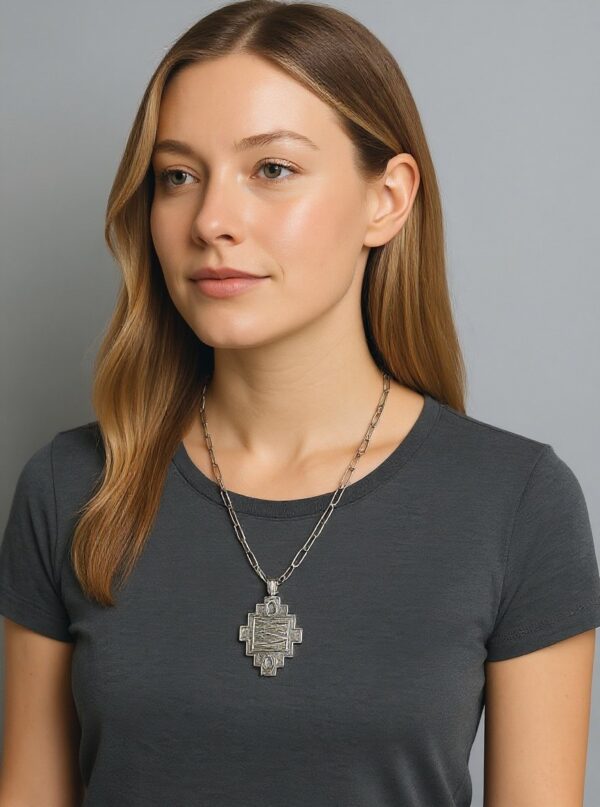 southwestern geometric pendant necklace