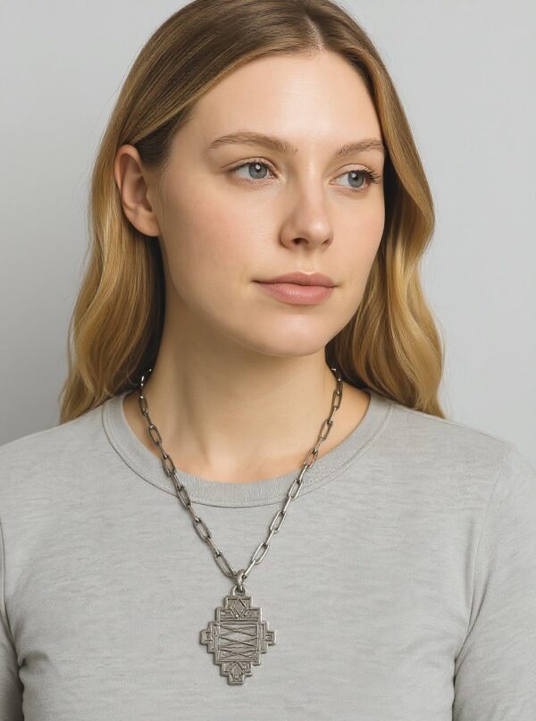 southwestern geometric pendant necklace