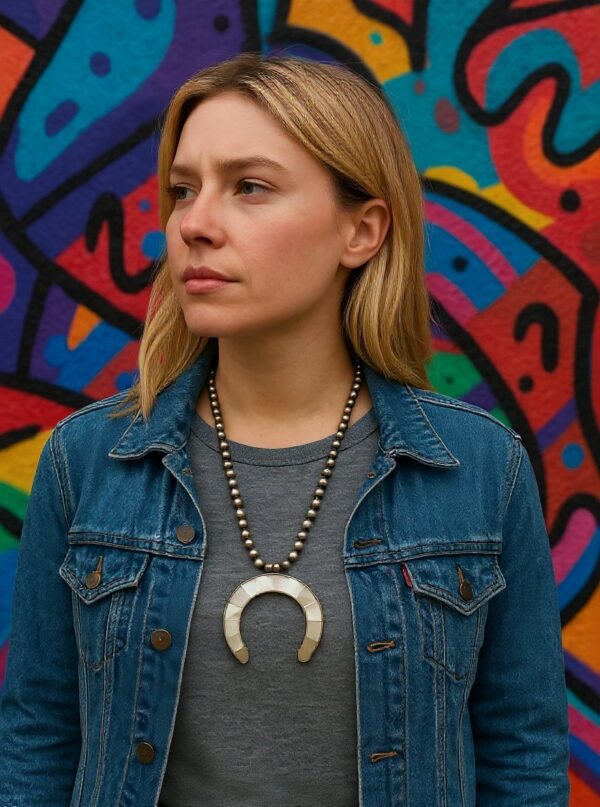 mother of pearl horseshoe necklace