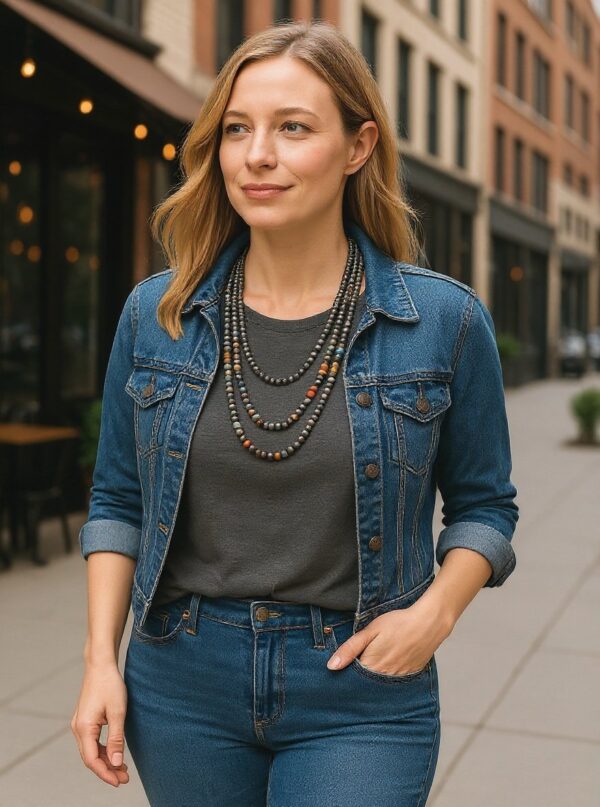 southwestern beaded multi layer necklace