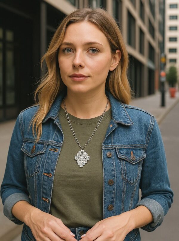southwestern geometric pendant necklace